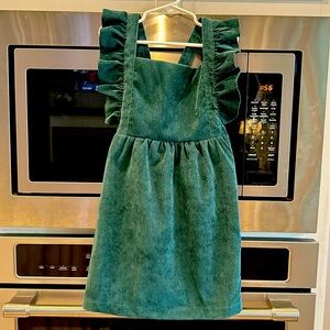 Girls Hunter Green Corduroy Jumper Dress Size 5